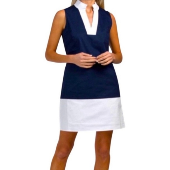 STS Sail to Sable Sleeveless Colorblock Shift Dress ELIZA J Size Small - Picture 2 of 11